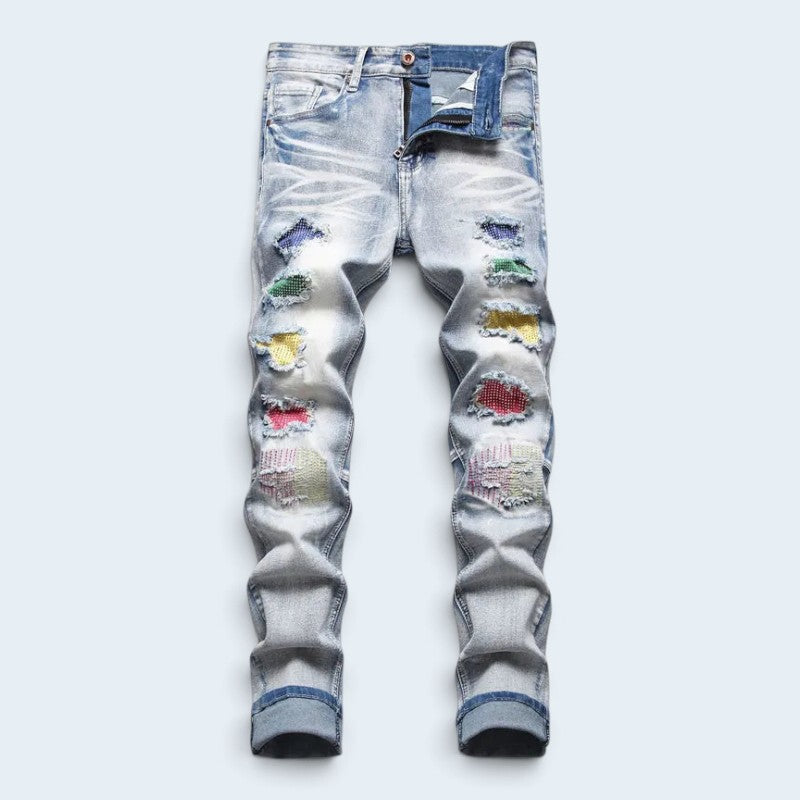 Denimex - Herren-Slim-Fit-Jeans mit Used-Details und Rissen