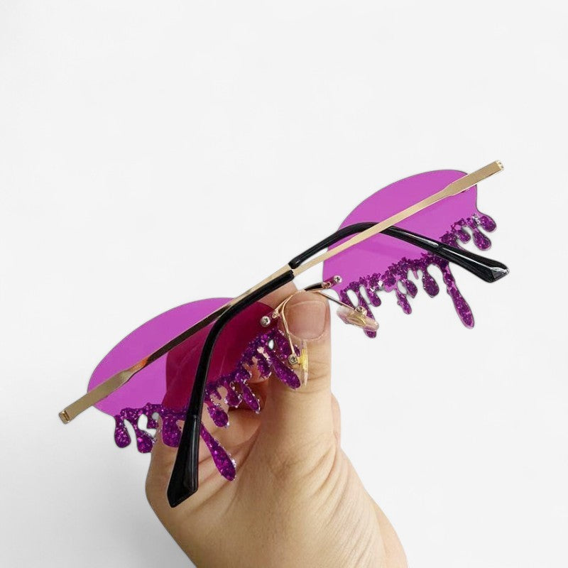Alina – Randlose Tropfenform-Sonnenbrille mit Glitzerdetail