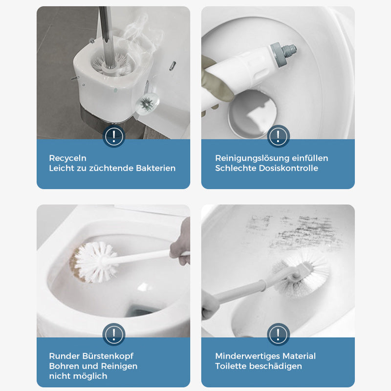 Toilettenbürste Einweg | Antibakteriell | Hygienische Schwammköpfe | CleanClick
