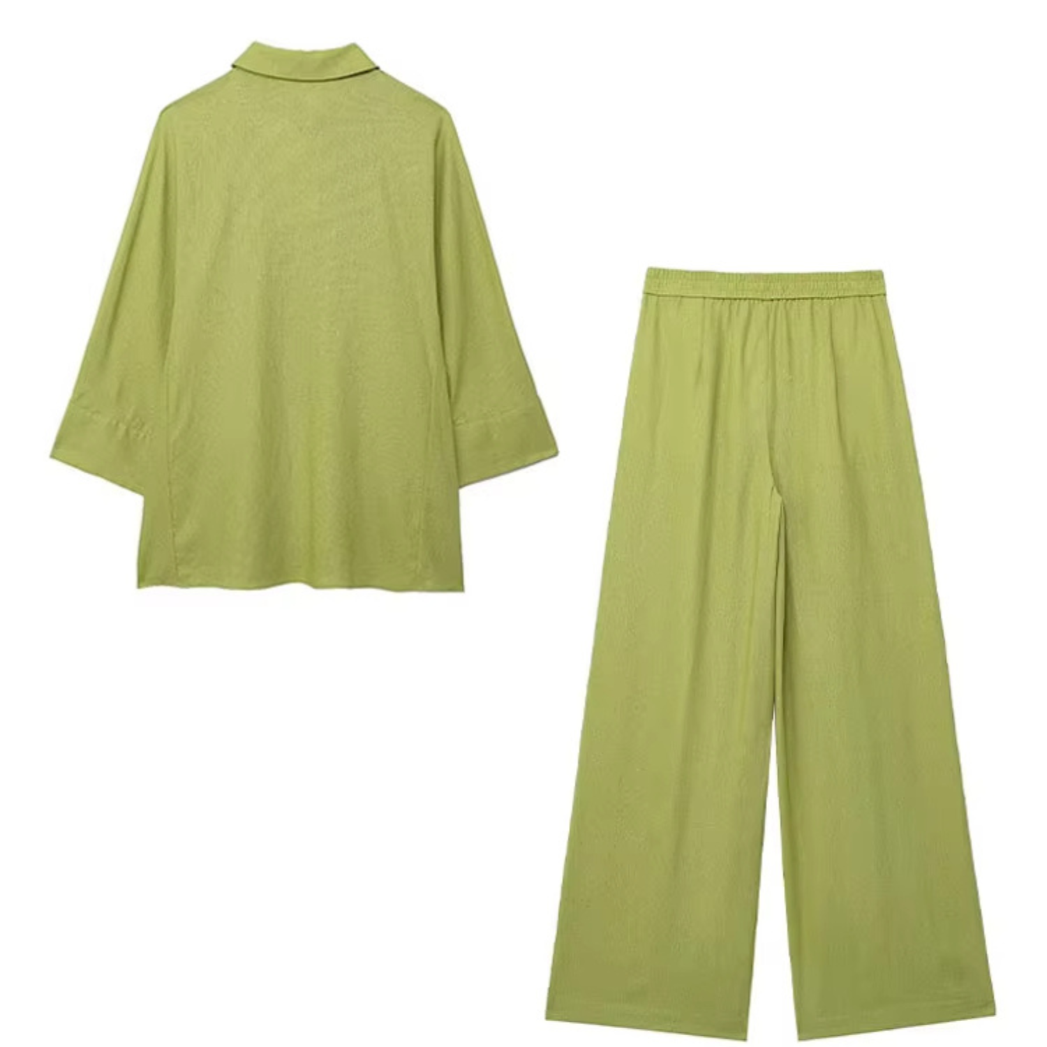 Lilli | Set mit Weiten Hosen & Bluse mit Schlitzsaum