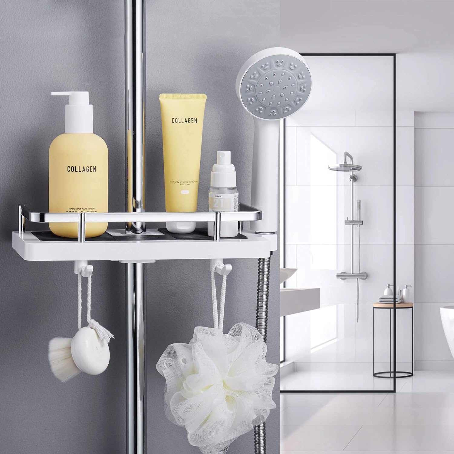 Verstellbar | Bohrfrei | Rostfrei Edelstahl | ShowerFlex
