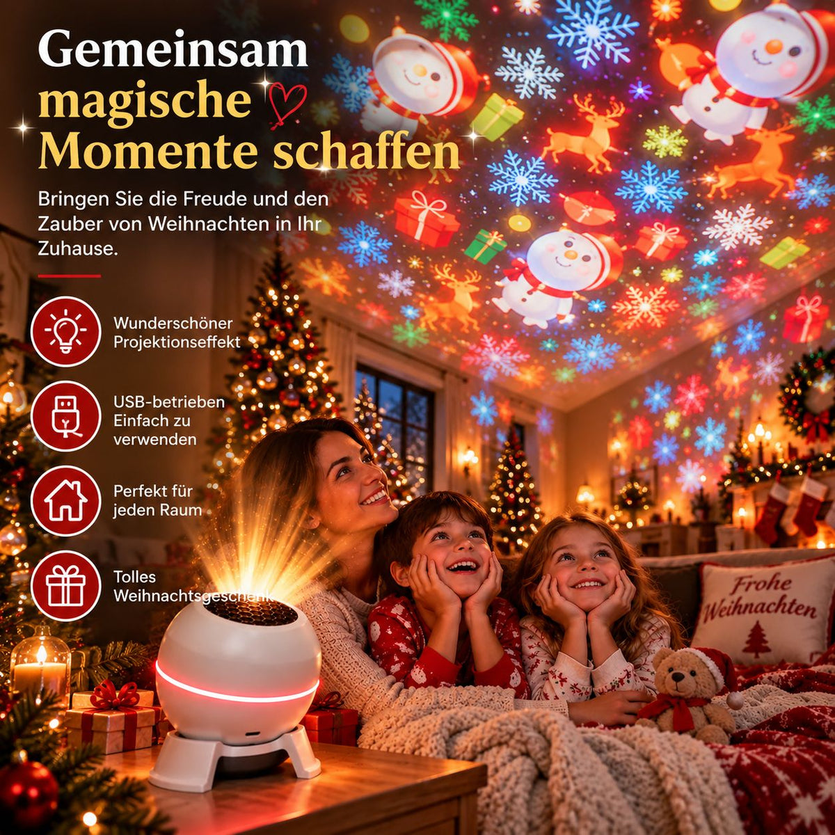 Yulestar – Weihnachtsprojektor mit beweglichen Weihnachtsmotiven