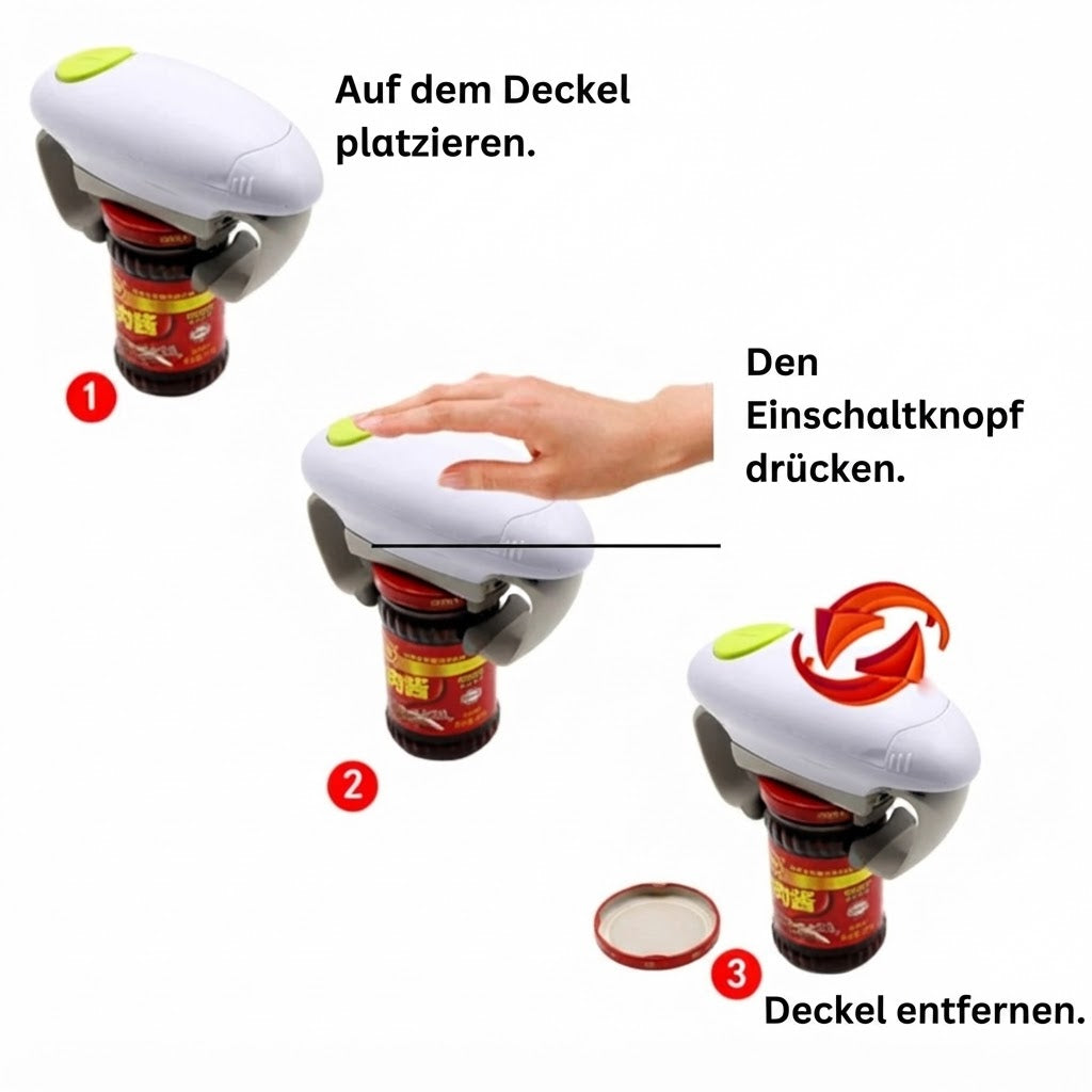 Jarvox - Automatischer Dosen- und Glasöffner mit Ein-Knopf-Bedienung