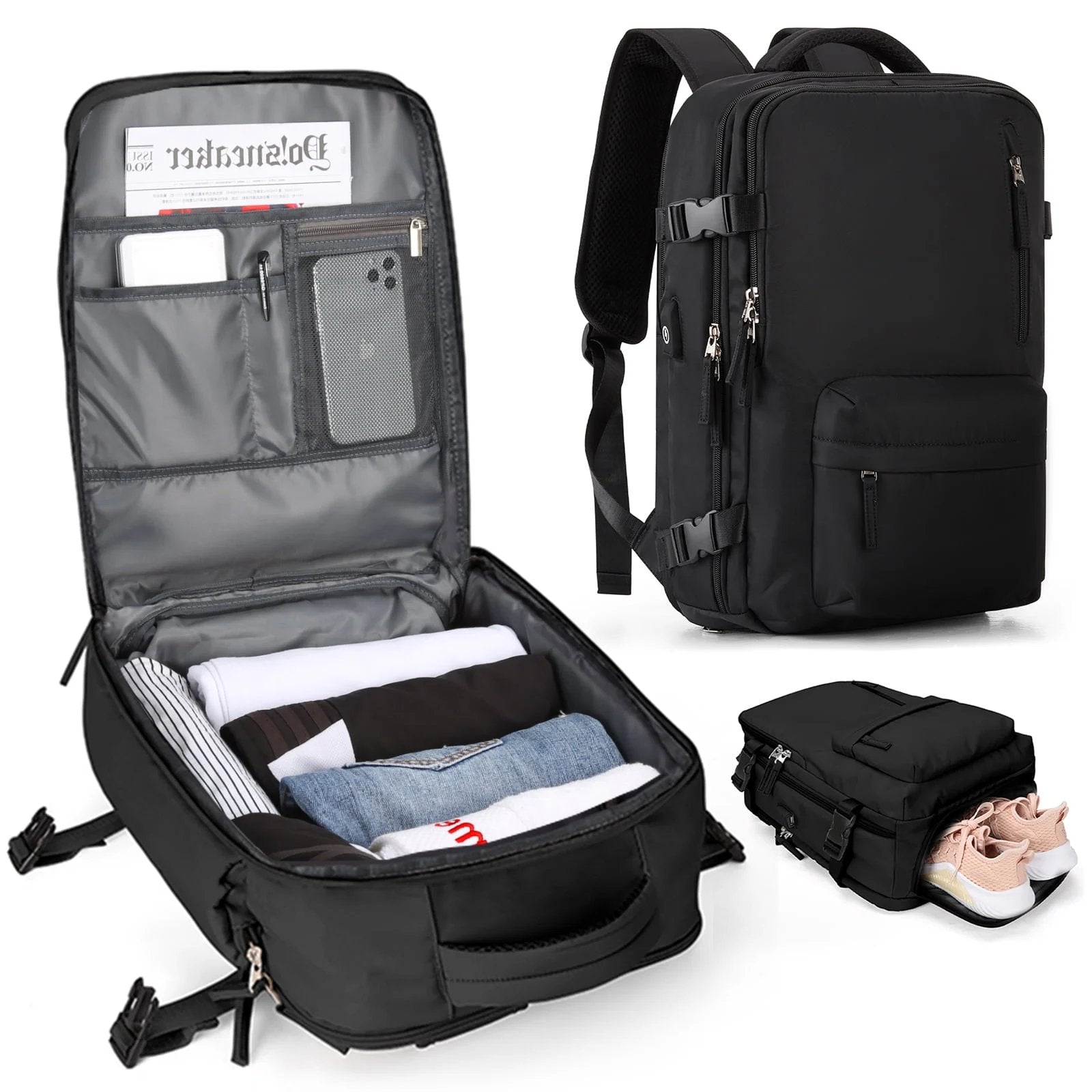 Damen Reise Rucksack wasserdicht & USB Anschluss