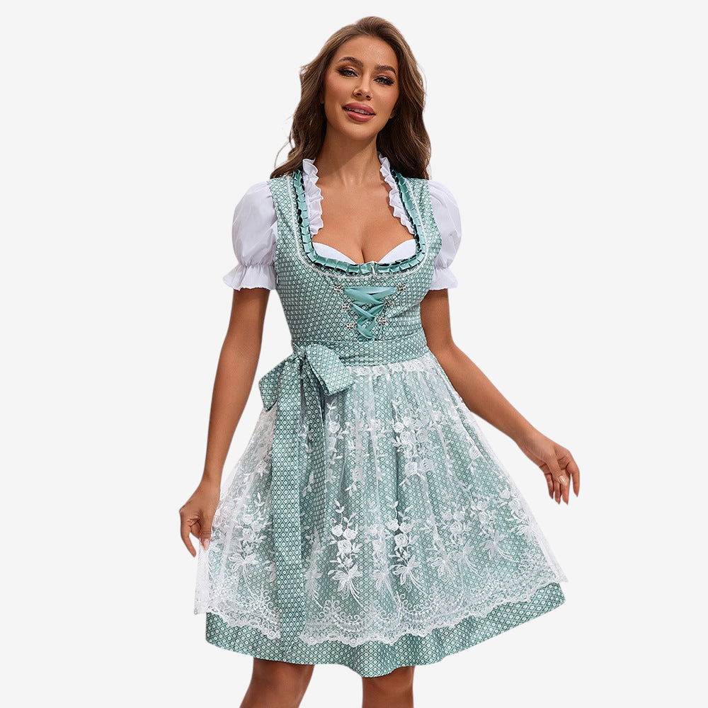 Damen-Dirndl mit Herzausschnitt und geschnürter Taille
