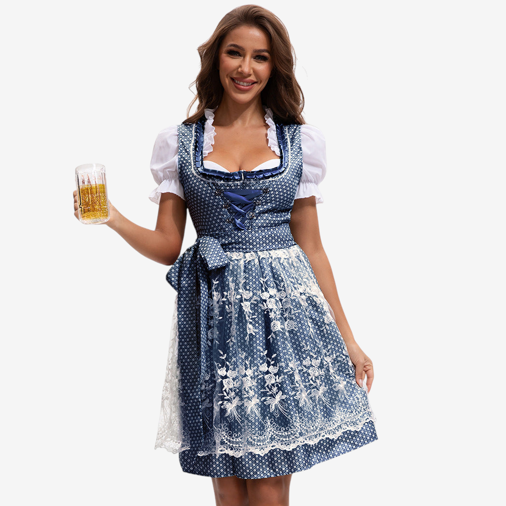 Damen-Dirndl mit Herzausschnitt und geschnürter Taille