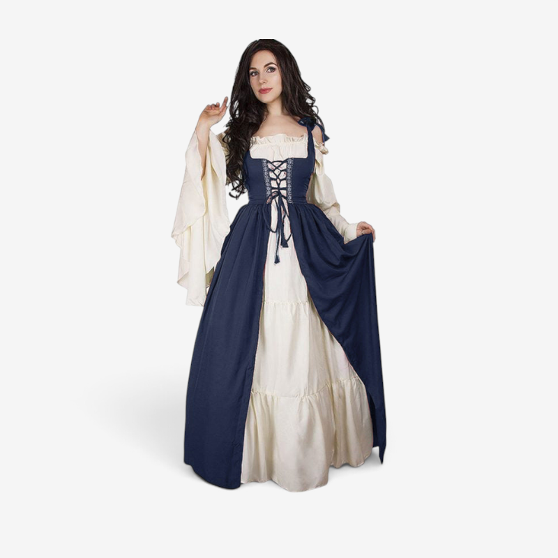 Damenkleid im historischen Stil mit V-Ausschnitt