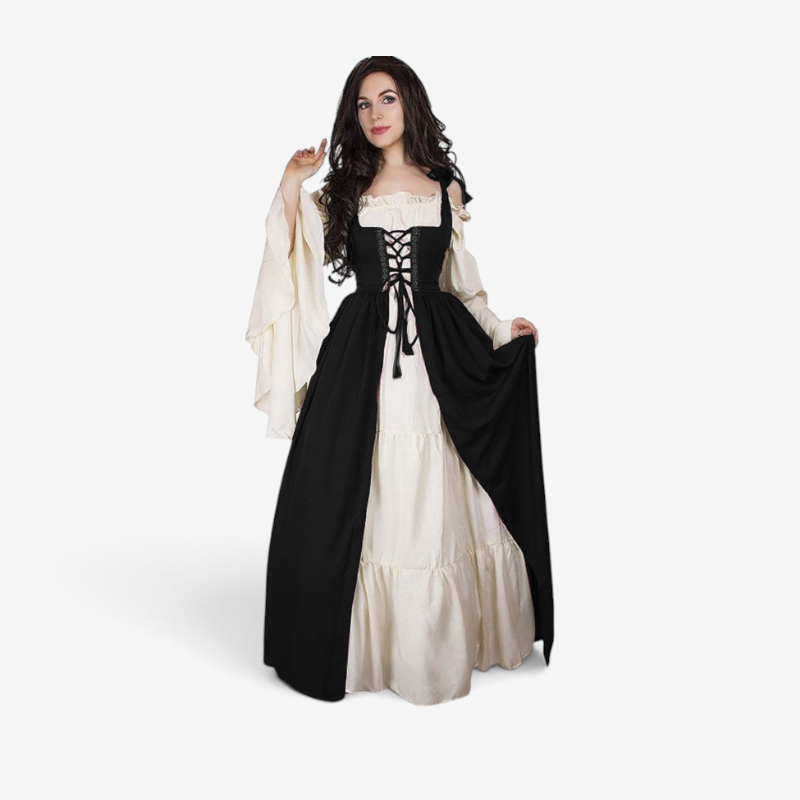 Damenkleid im historischen Stil mit V-Ausschnitt