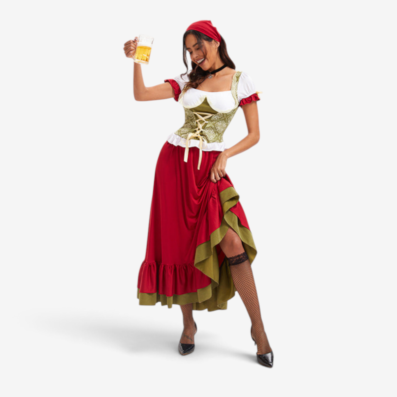 Festora - Oktoberfest-Kostüm für Damen mit Rüschensaum