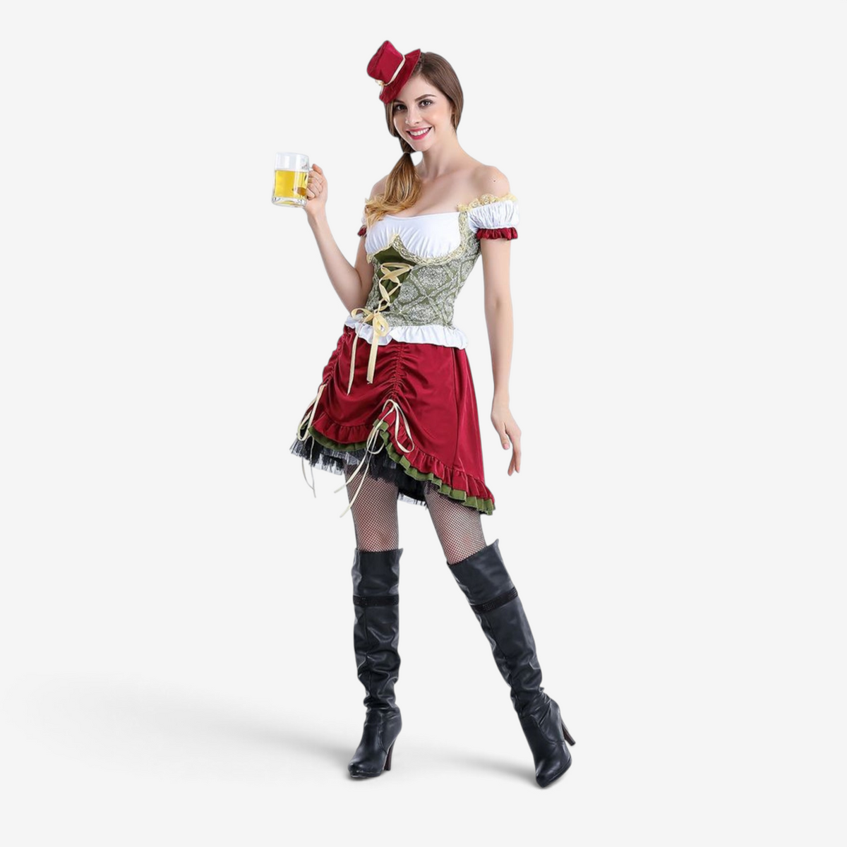 Festora - Oktoberfest-Kostüm für Damen mit Rüschensaum
