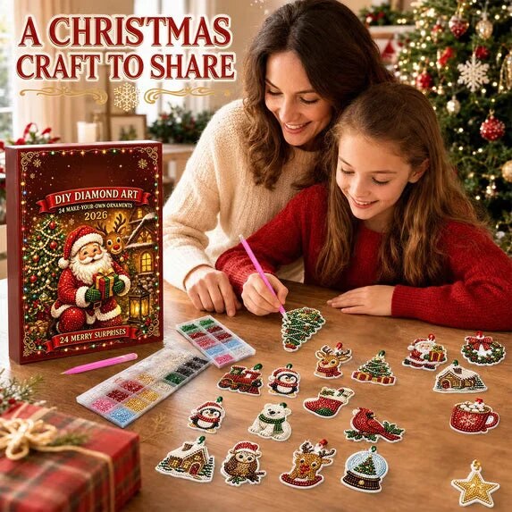 Diamond-Painting-Adventskalender mit 24 Mini-Anhängern