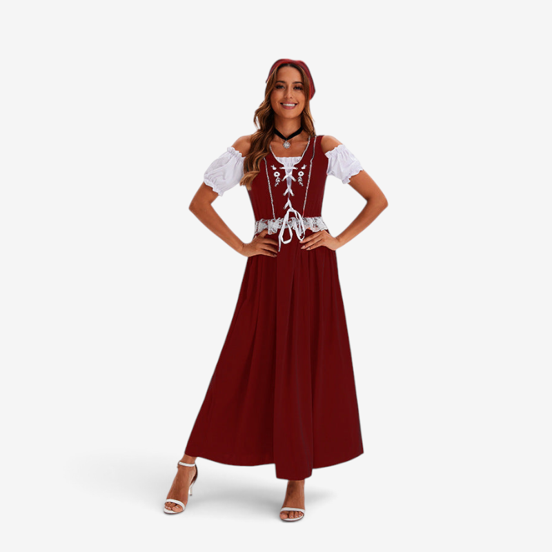 Damen-Dirndl mit Schnürung und Carmenärmeln