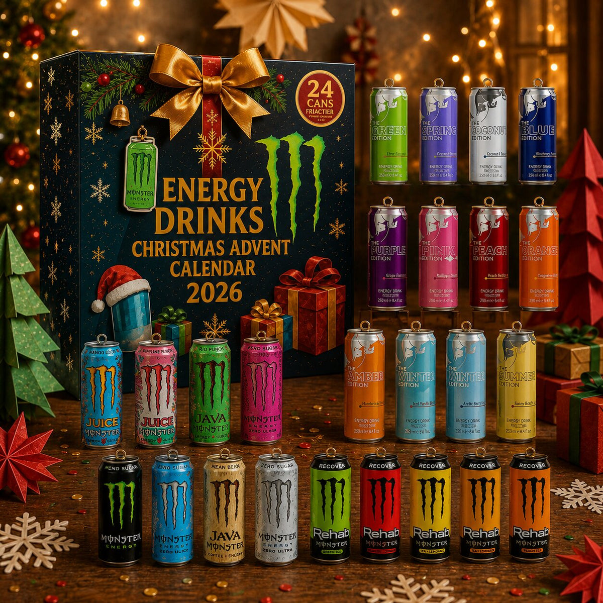 Fizzmas - Adventskalender mit Energy Drink Motiven