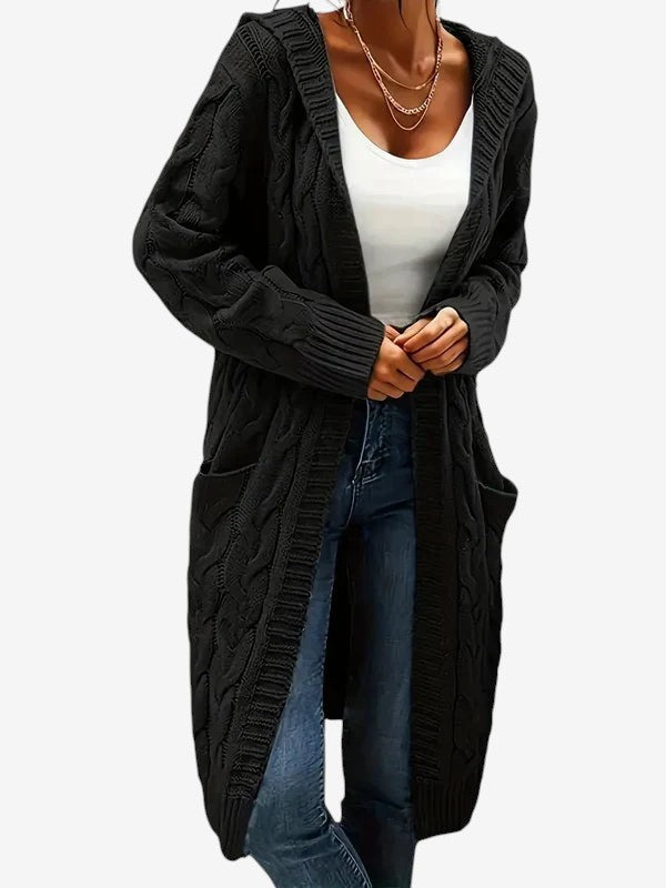 Stitchvest - Strickjacke ohne Kragen mit integrierter Tasche