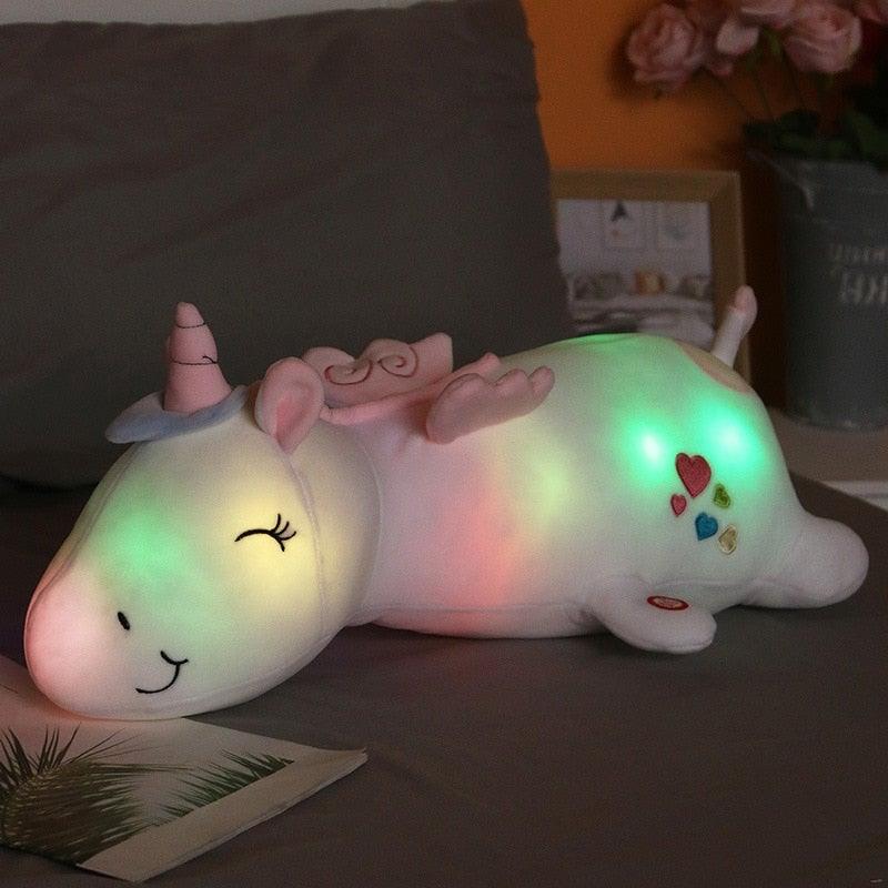 Leuchtendes Einhorn Plüschtier mit LED Nachtlicht