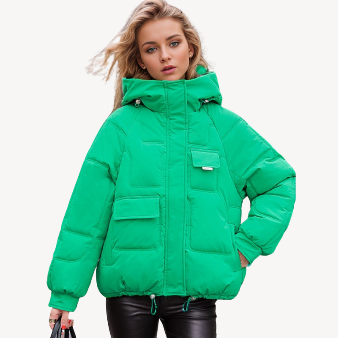 Hoodlayer - Damen Winterjacke mit Kapuze und verstellbarem Saum