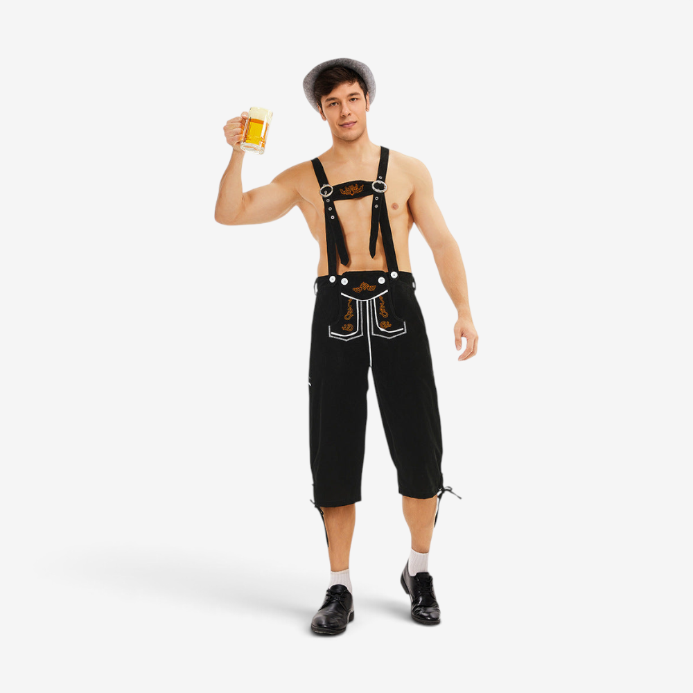 Knielange Herren-Trachtenhose mit Stickereien