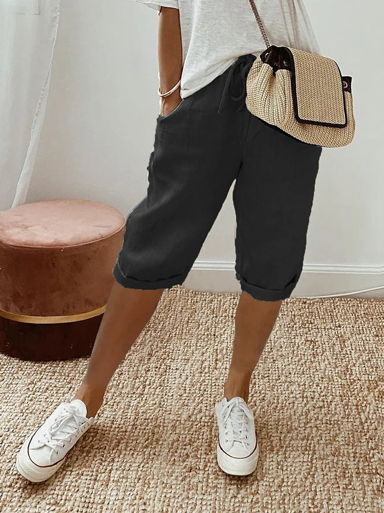 Airy - Damen-Sommershorts mit elastischem Bund und Taschen