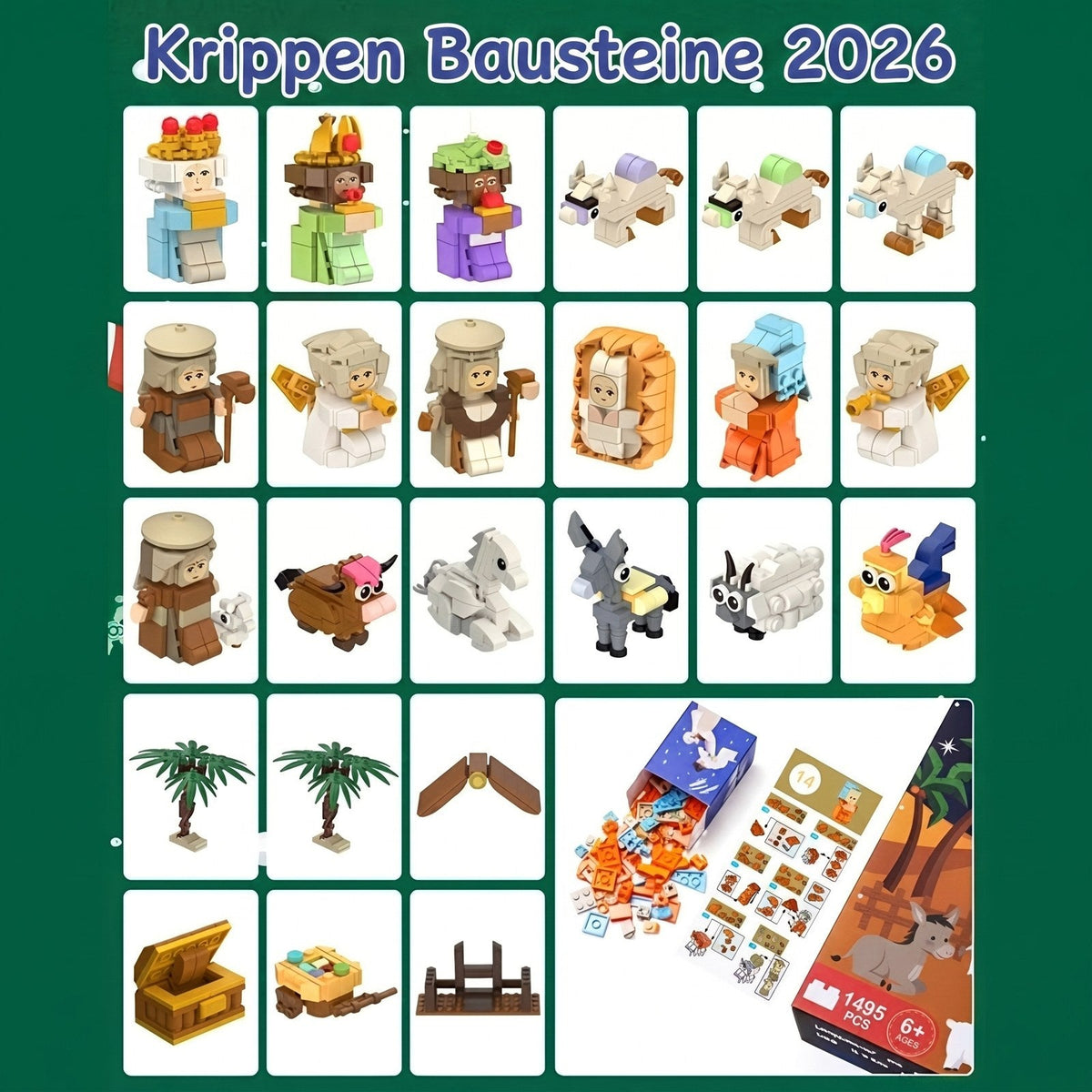 Holybricks - Adventskalender mit Krippen-Bausteinen zum Zusammenbauen
