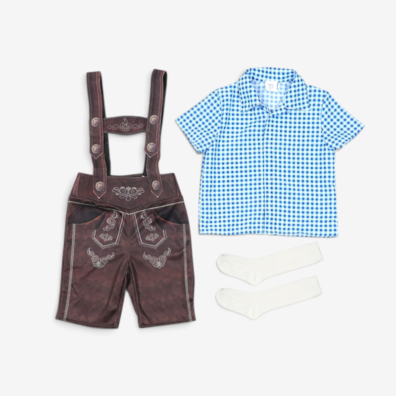 Bergwalt - Jungen Trachtenlederhose mit dekorativen Stickereien