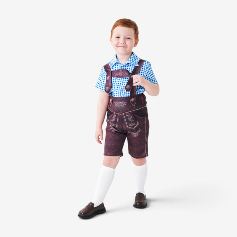 Bergwalt - Jungen Trachtenlederhose mit dekorativen Stickereien