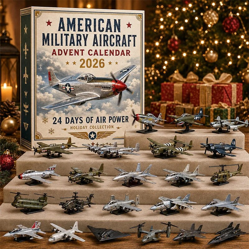 Militärflugzeug-Adventskalender mit 24 Flugzeugen zum Sammeln