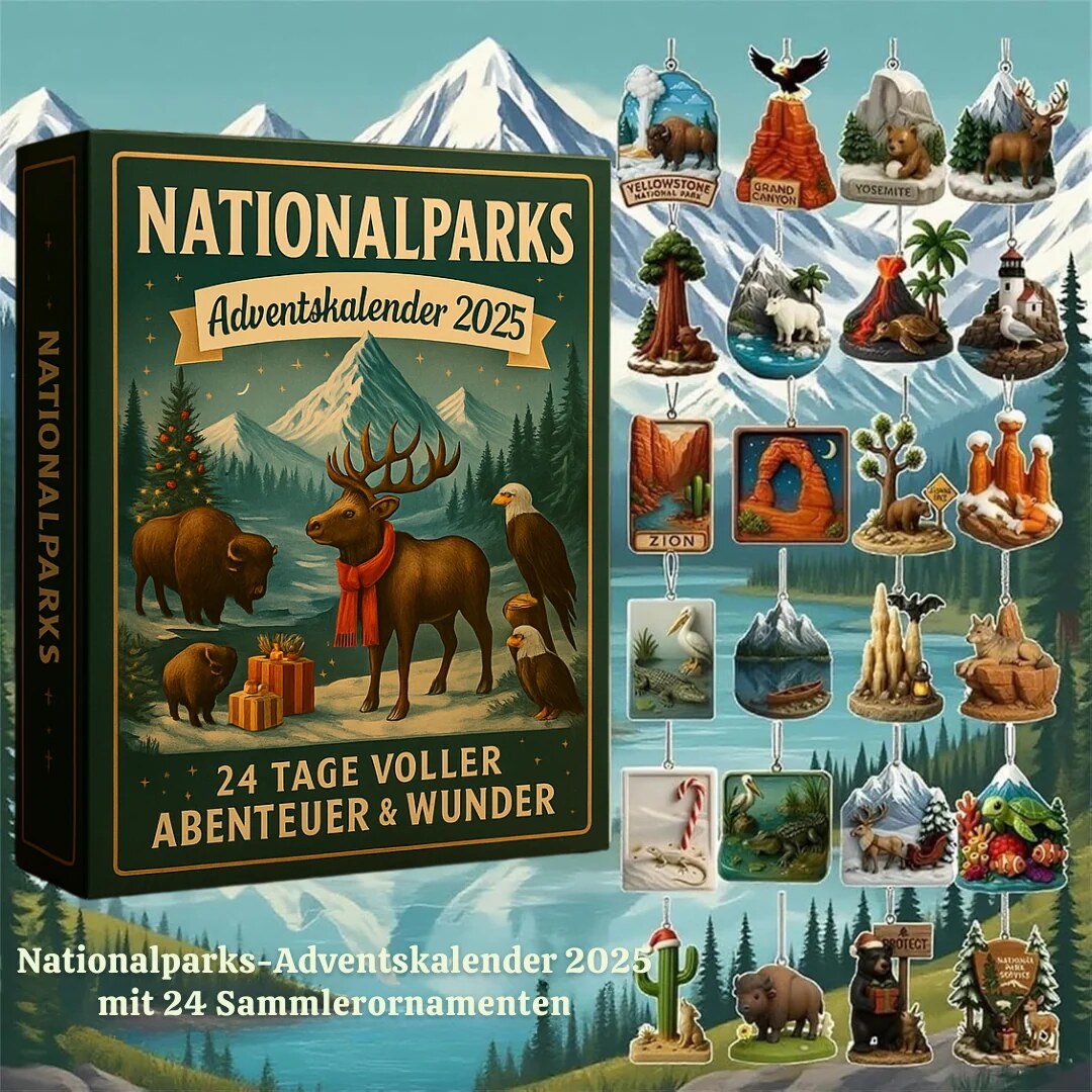 Nationalpark-Adventskalender mit 24 handgefertigten Miniaturen