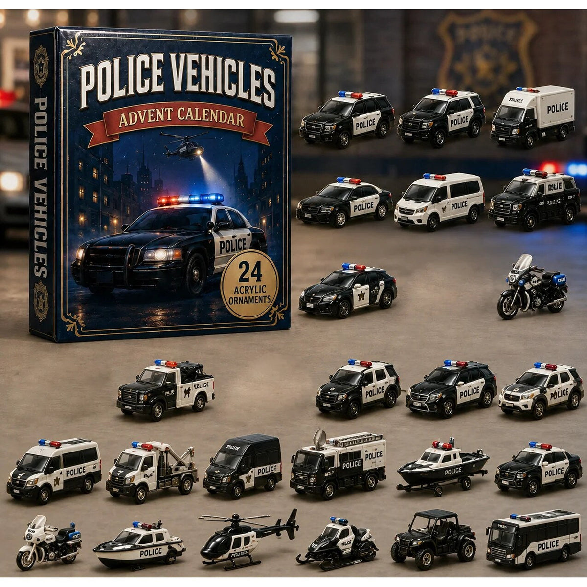 Polizei-Adventskalender mit 24 Einsatzfahrzeugen