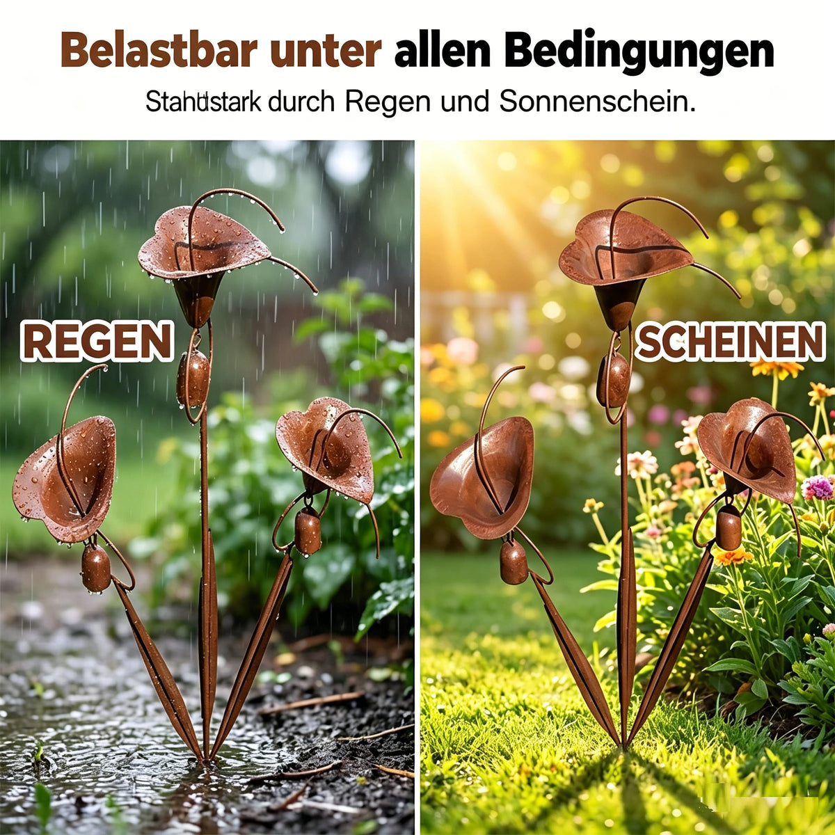 Bellisom - Gartenstecker mit Calla-Lilien und hängenden Glocken