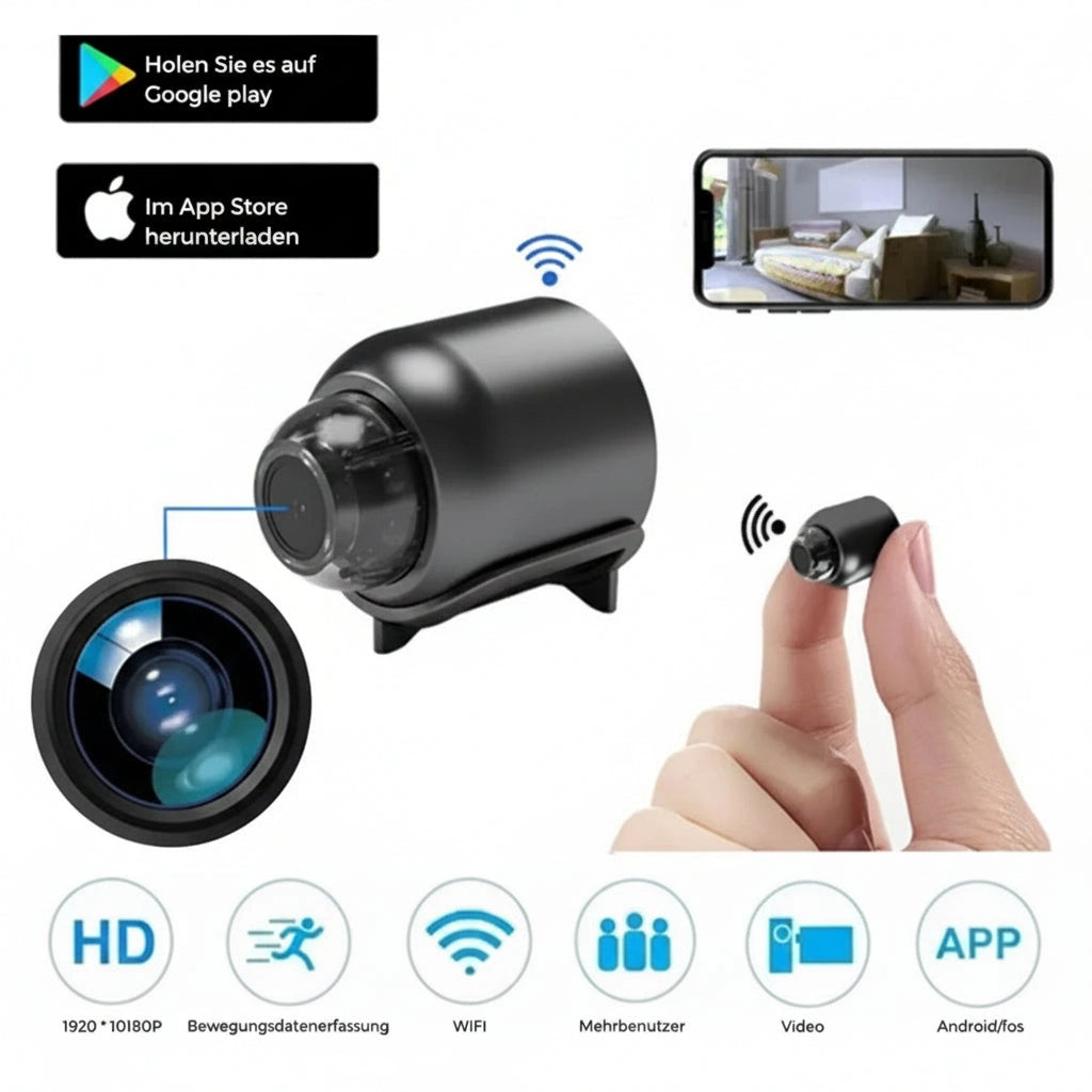 Vision - Mini-WLAN-Kamera für Innenbereiche mit 1080p