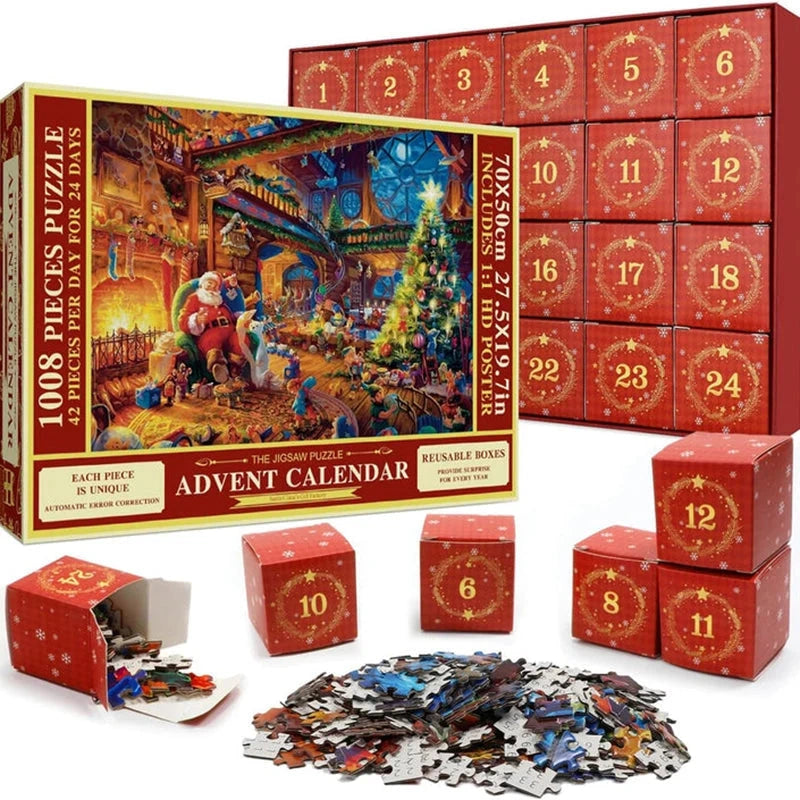 Puzzvent - Puzzle-Adventskalender mit 24 Boxen und 1008 Teilen