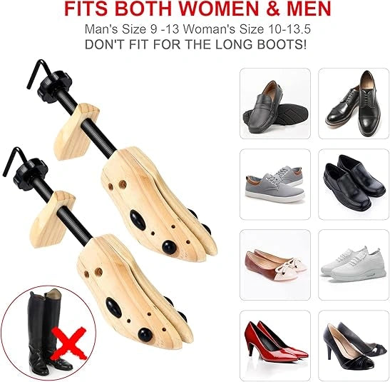 Shoeva - Verstellbarer Schuhspanner aus Holz für Damen und Herren