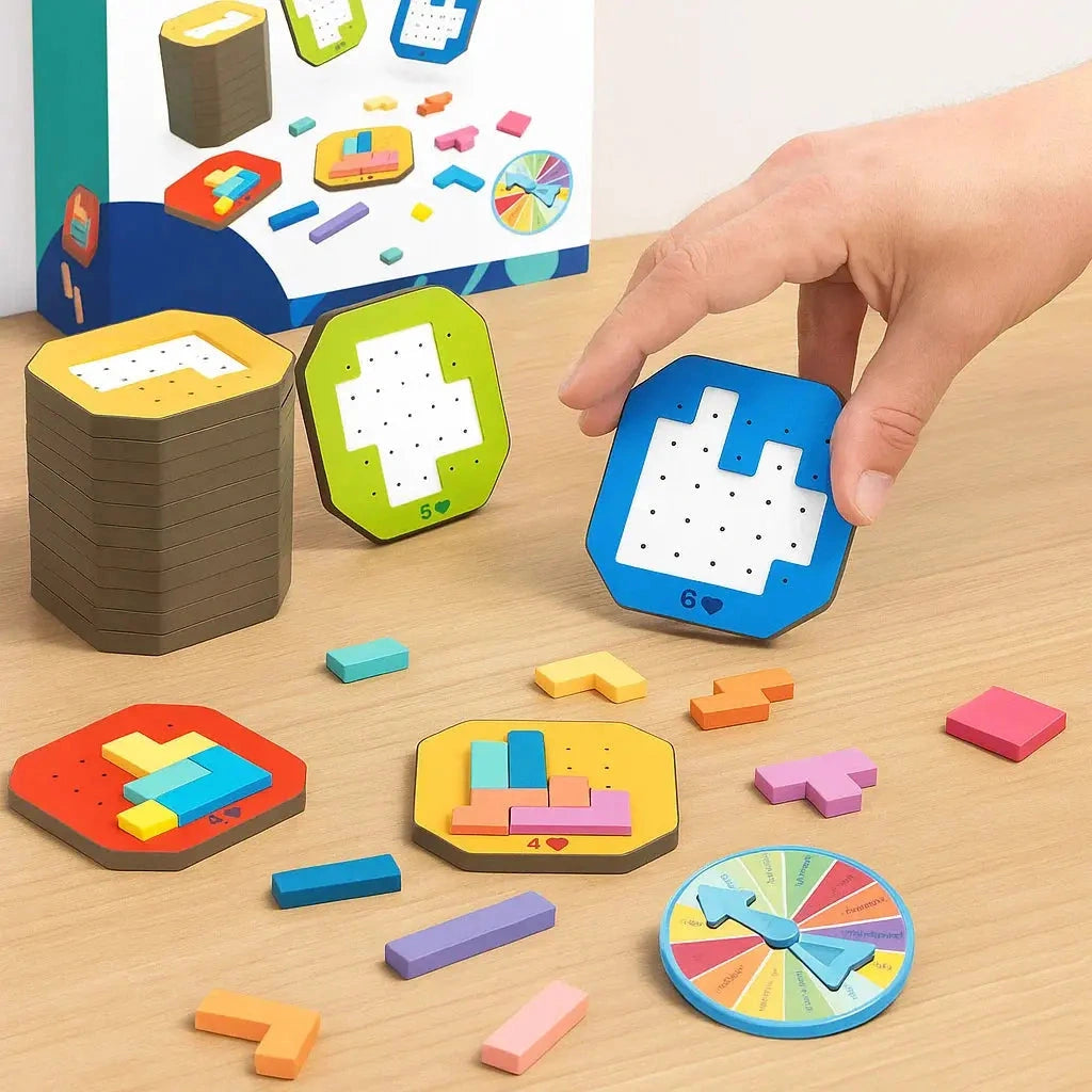 Puzzix - Puzzlespiel mit 108 Bausteinen und 20 Aufgabenkarten