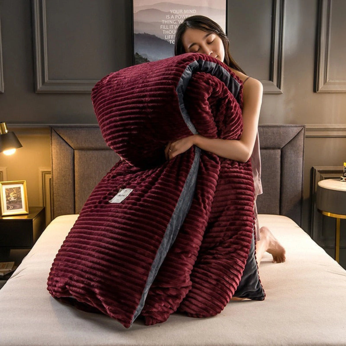 Thermal - Bettwäsche-Set mit doppellagigem Fleece für Betten