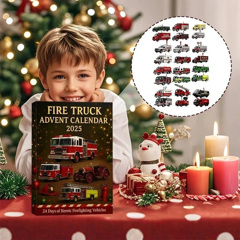 Firevent - Adventskalender mit 24 Feuerwehr-Anhängern in mehreren Farben