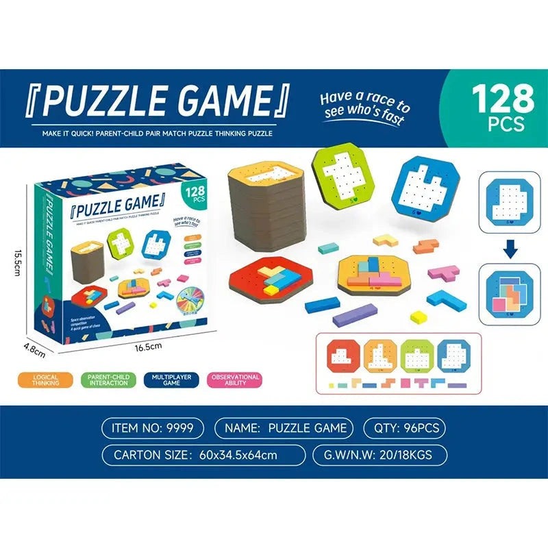 Puzzix - Puzzlespiel mit 108 Bausteinen und 20 Aufgabenkarten