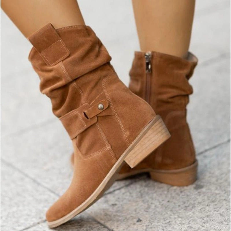 Stride - Damen-Stiefeletten mit niedrigem Absatz und Rundspitze