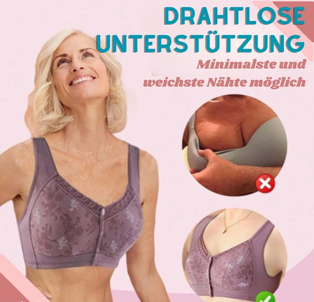 Elastara - Damen-BH mit Vorderverschluss und bügellosem Design