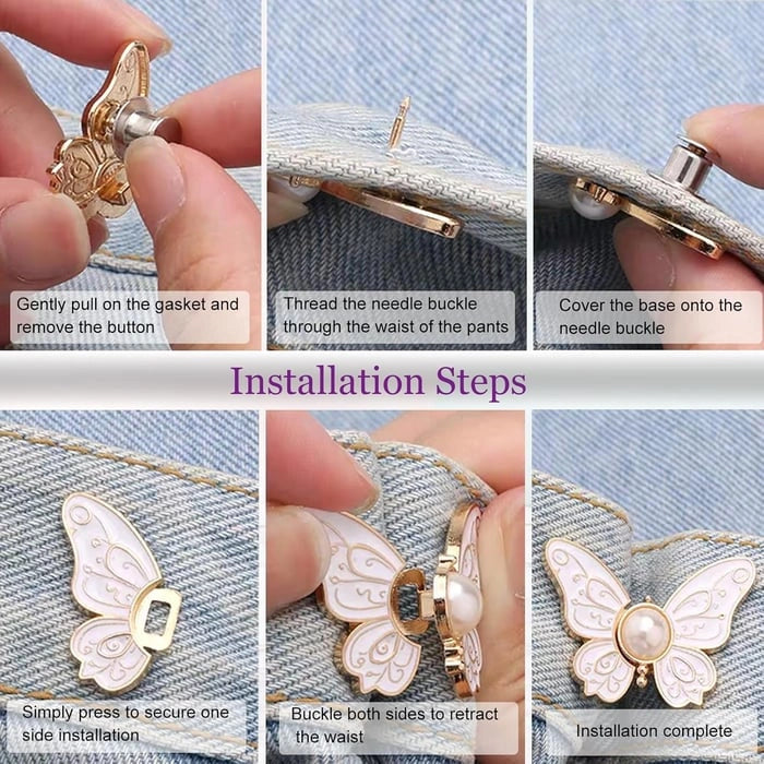 2+2 Gratis | Fastelle - Verstellbare Schmetterlingsclips für Kleidung und Accessoires