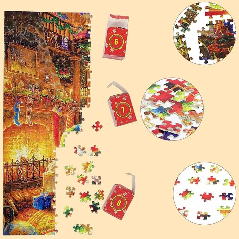 Puzzvent - Puzzle-Adventskalender mit 24 Boxen und 1008 Teilen