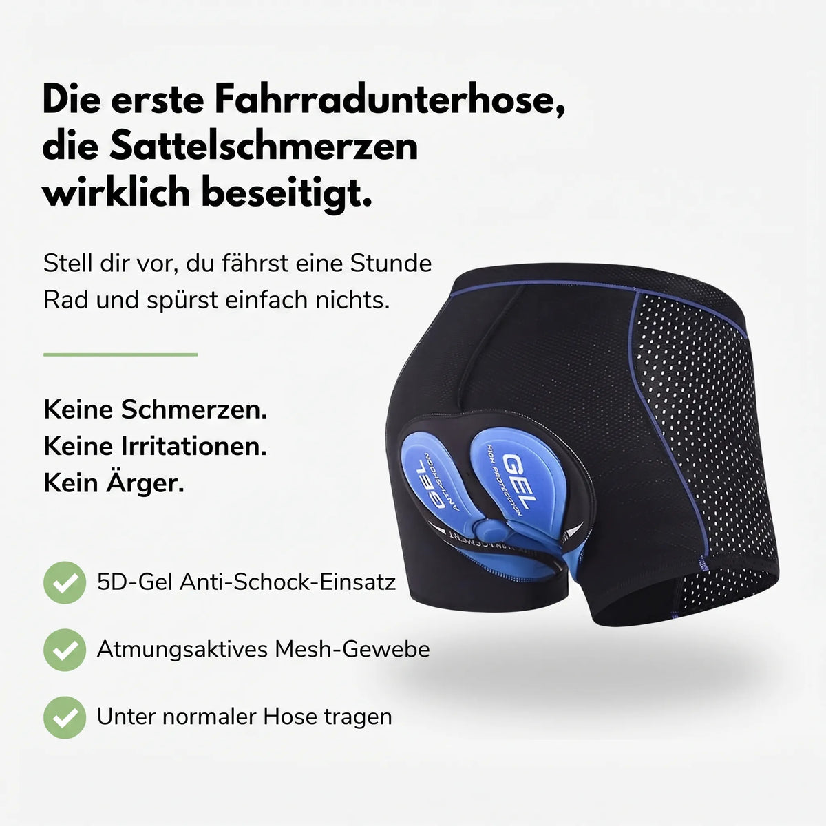Flexvelo - Fahrradunterhose mit Gelpolster für Damen und Herren