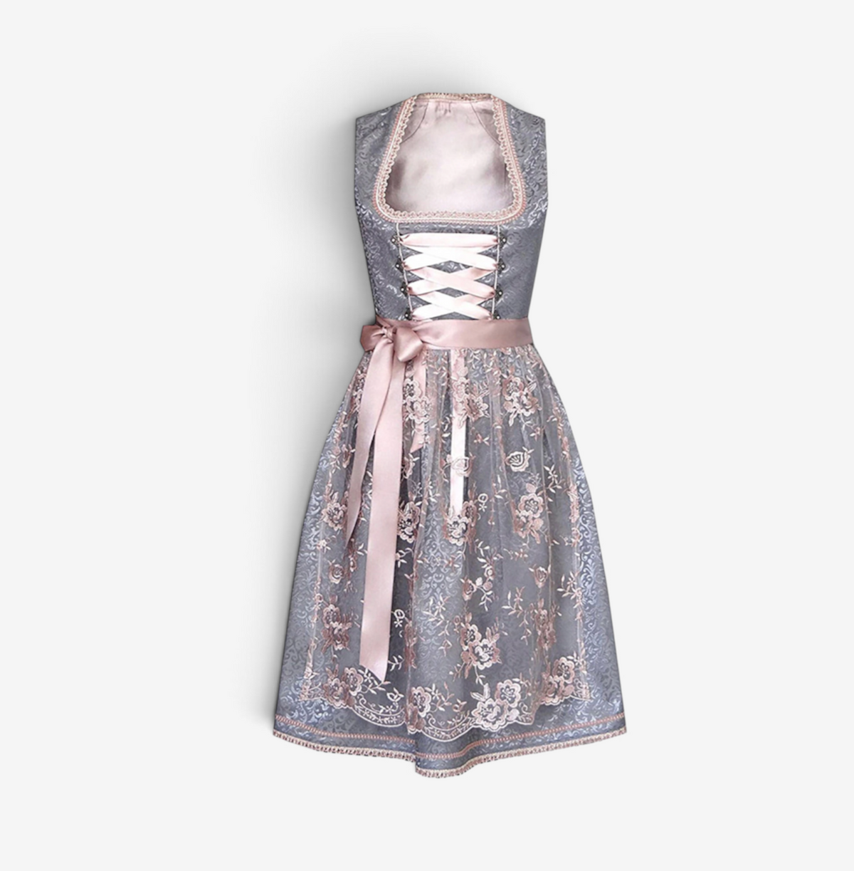 Trachtena - Damen-Dirndl mit passender Schürze und klassischem Schnürdesign