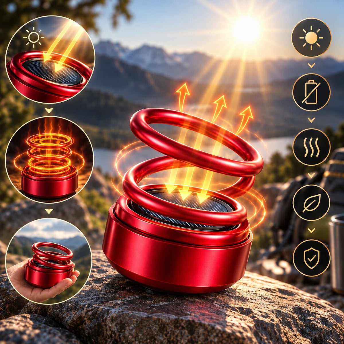 Heliheat - Tragbarer Solarheizer für Innen- und Außenbereiche