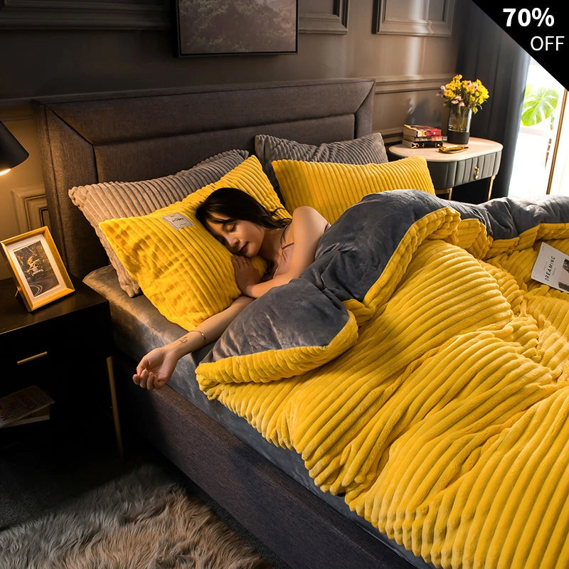 Thermal - Bettwäsche-Set mit doppellagigem Fleece für Betten