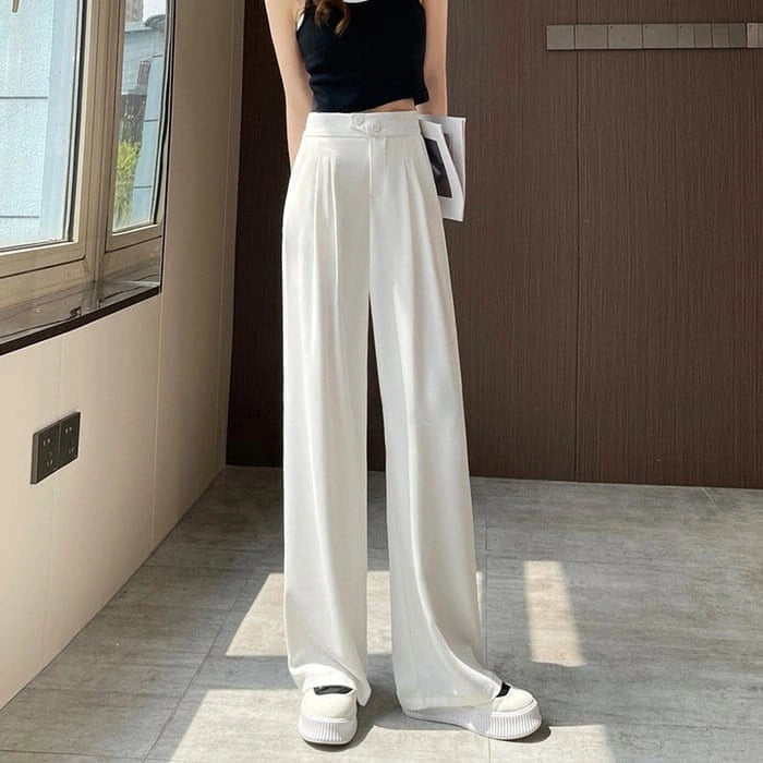 Drape - Damenhose mit hoher Taille und weitem Beinschnitt