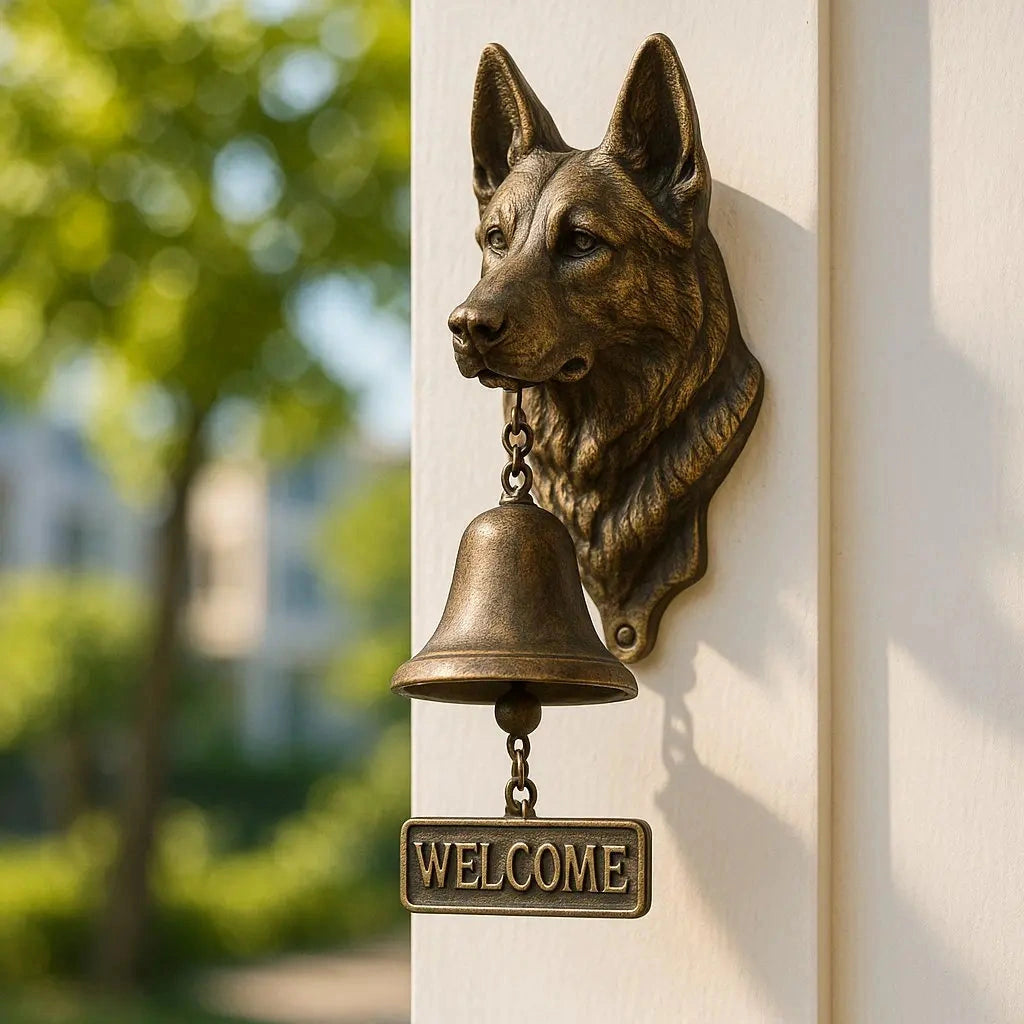 Bellhound - Wandglocke mit Hundemotiv für Eingangsbereich und Garten