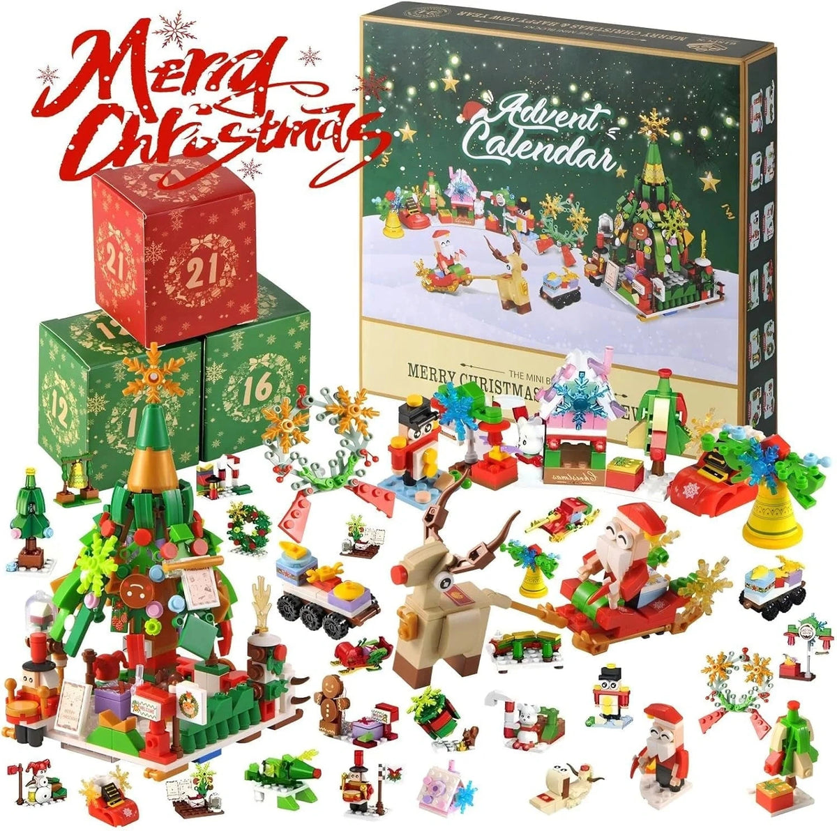 Brickmas - Adventskalender mit 24 Mini-Bausets für die Weihnachtszeit