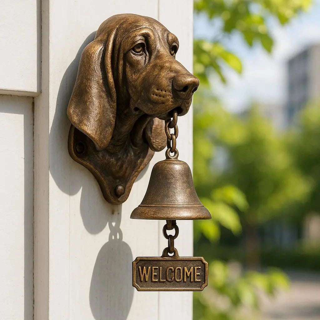 Bellhound - Wandglocke mit Hundemotiv für Eingangsbereich und Garten