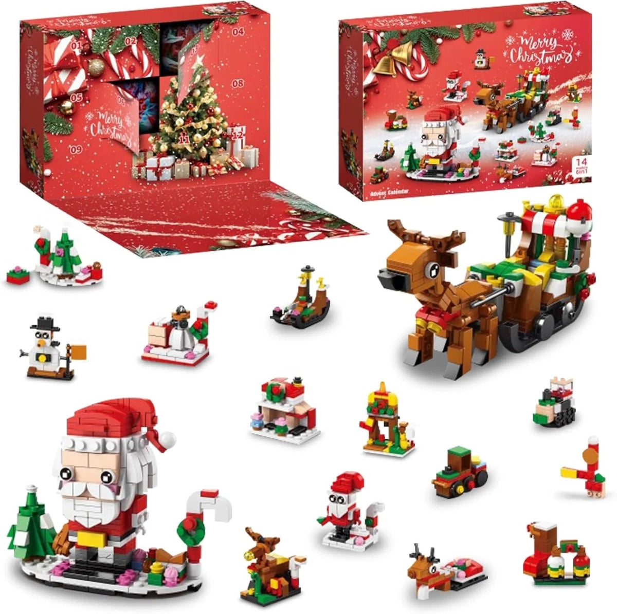 Brickmas - Adventskalender mit 24 Mini-Bausets für die Weihnachtszeit