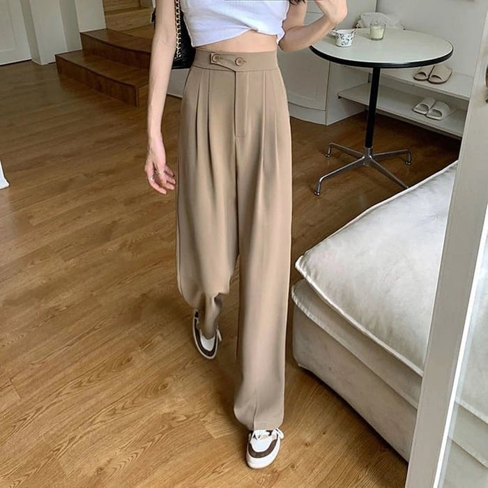 Drape - Damenhose mit hoher Taille und weitem Beinschnitt